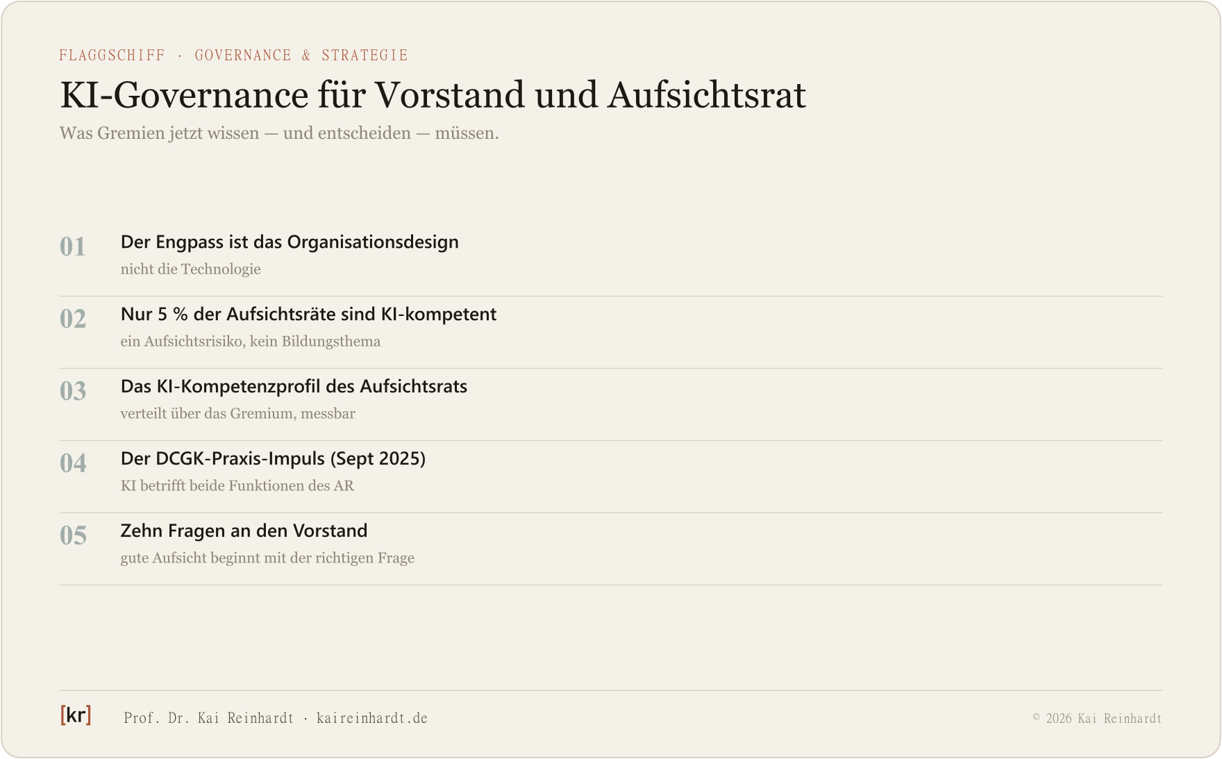 KI-Governance für Vorstand und Aufsichtsrat
